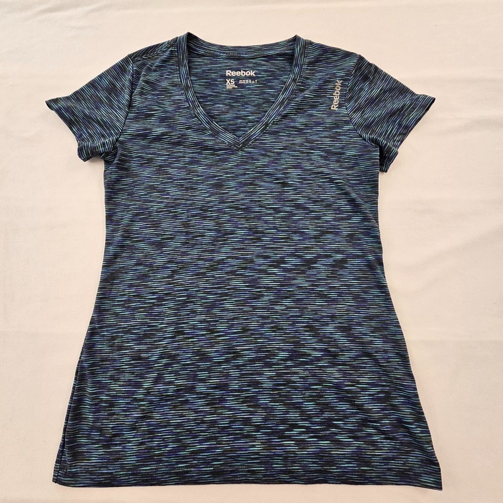 Reebok Speedwick Blue Heathered Short Sleeve Performance T-Shirt Women's XS